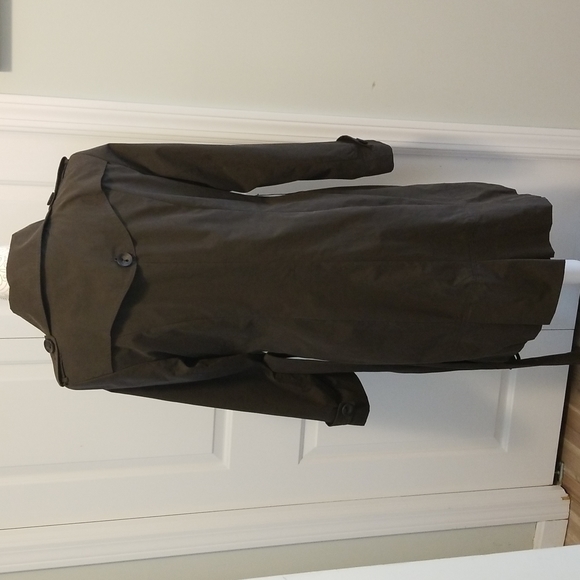 Calvin Klein Brawn midi rain coat- sz small - Picture 6 of 7